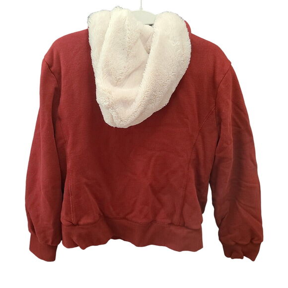 Green Tea Womens Hoodie Red Size Large Cotton Shell Polyester Lining Long Sleeve - Picture 2 of 12